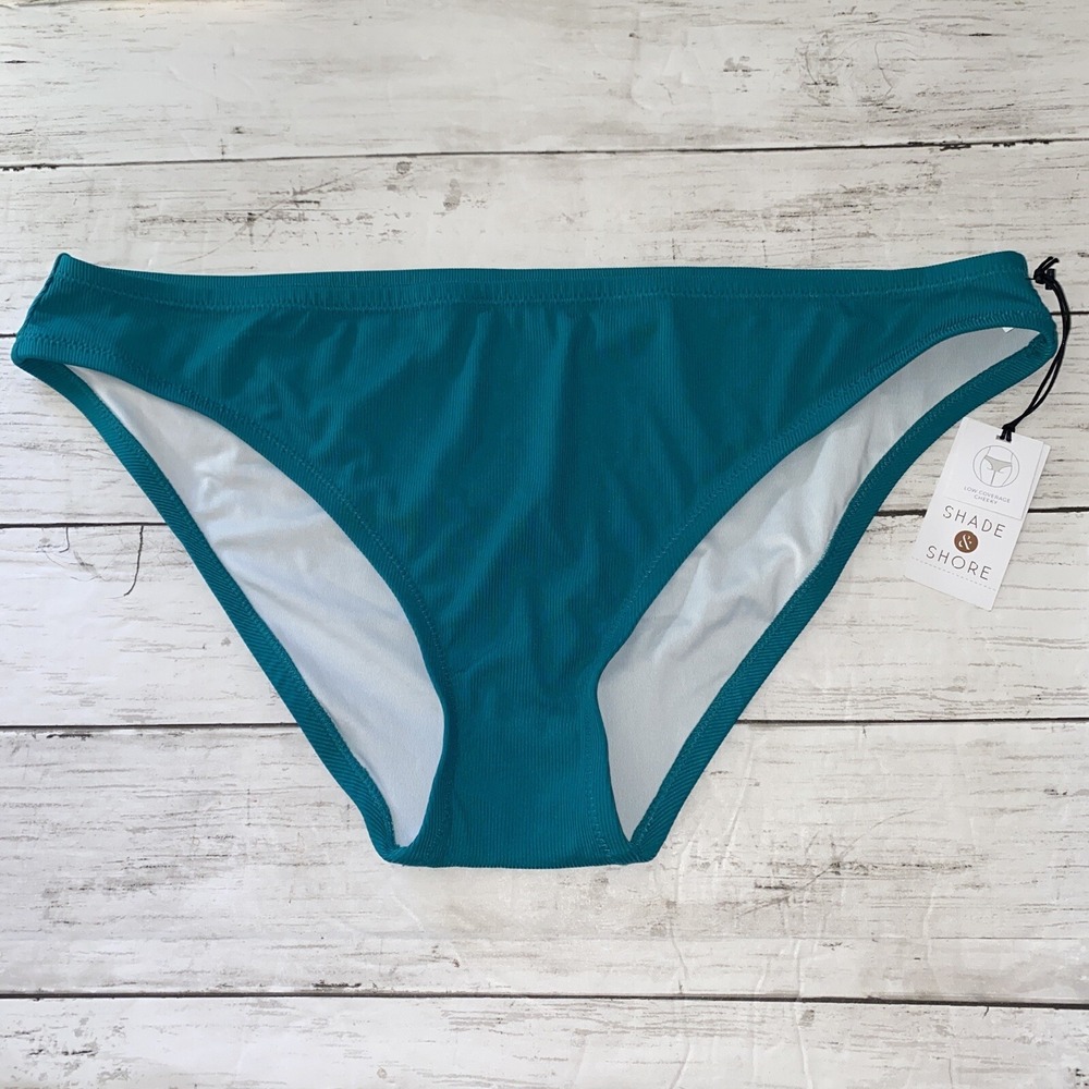 Shade &‎ Shore Bikini Bottom Teal Green Textured Swim Target Cheeky NEW Sz XL